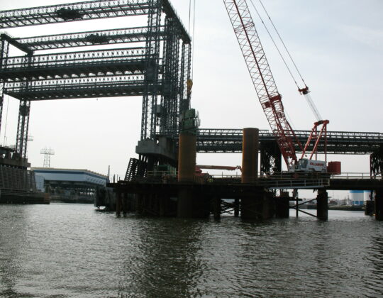 Fore River Bridge replacement construction work