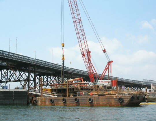 Fore River Bridge replacement construction work