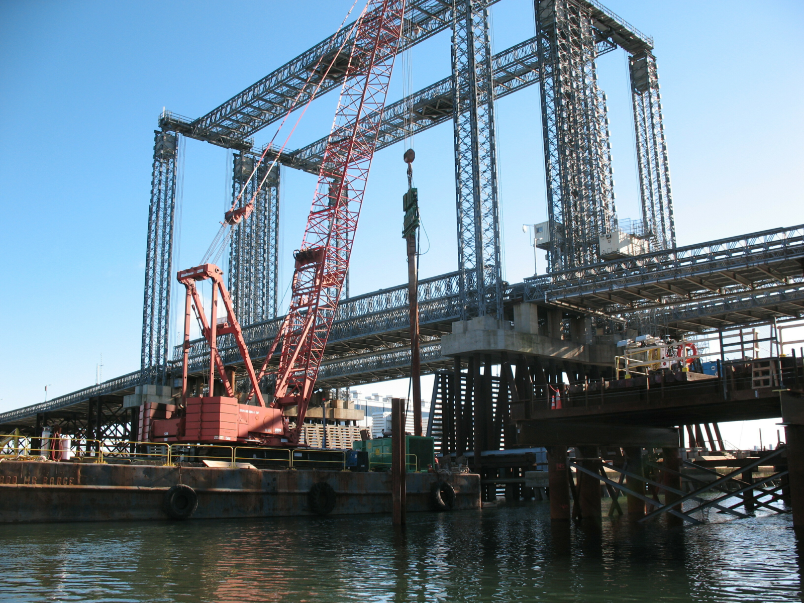Fore River Bridge project construction