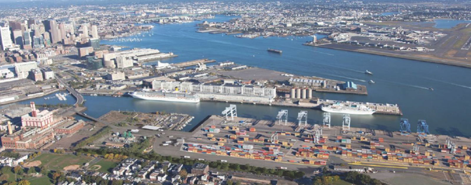Aerial view of the Boston Harbor HEEC Cable Project